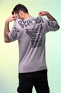 Camiseta Oversized Mescla Vintage Culture Tudo Bem Tudo Bom
