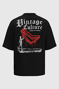 Camiseta Oversized Vintage Culture Global Movement Algodão Egípcio