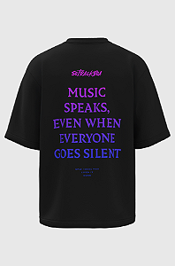 Camiseta Oversized Vintage Culture Music Speaks