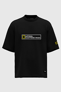 Camiseta Oversized Vintage Culture National Electronic Music Pima