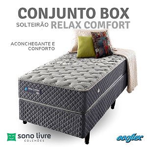 Conjunto Box Solteirão Relax Comfort Ecoflex 120 x 198