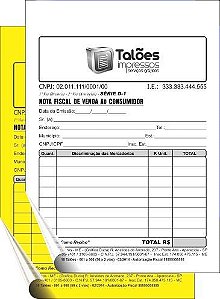 NOTA FISCAL VENDA AO CONSUMIDOR - 2 VIAS (Papel Comum)