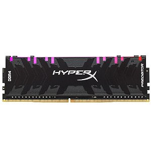 MEMÓRIA HYPERX PREDATOR RGB, 8GB, 3200MHZ, DDR4, CL16, PRETO - HX432C16PB3A/8