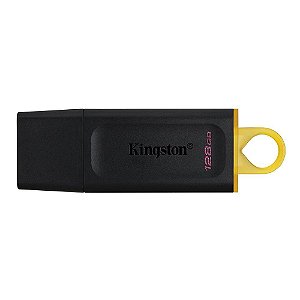PEN DRIVE DATATRAVELER EXODIA 128GB KINGSTON COM CONEXÃO USB 3.2, PRETO/AMARELO - DTX/128GB