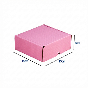 Caixa de Papelão Rosa Pequena - 15 x 15 x 6