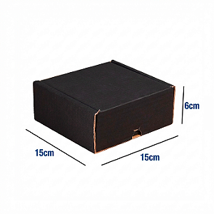 Caixa de Papelão Preta Pequena - 15 x 15 x 6