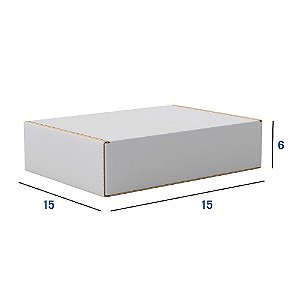 Caixa de Papelão Branca Pequena - 15 x 15 x 6