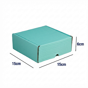 Caixa de Papelão Verde Pequena - 15 x 15 x 6