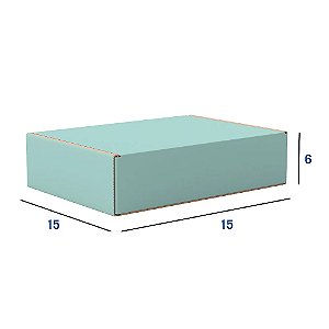 Caixa de Papelão Verde Pequena - 15 x 15 x 6
