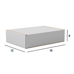 Caixa de Papelão Branca Pequena - 16 x 12 x 8