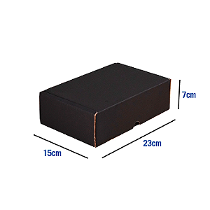 Caixa de Papelão Preta Média - 23 x 15 x 7