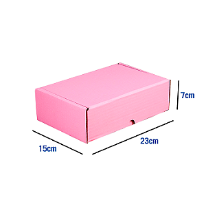 Caixa de Papelão Rosa Média - 23 x 15 x 7