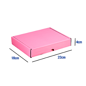 Caixa de Papelão Rosa Média - 23 x 18 x 4