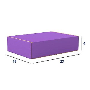 Caixa de Papelão Violeta Média - 23 x 18 x 4