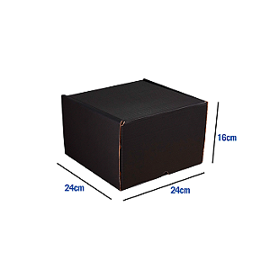 Caixa de Papelão Preta Média - 24 x 24 x 16