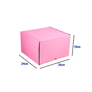 Caixa de Papelão Rosa Média - 24 x 24 x 16