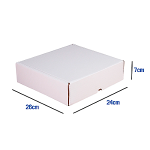 Caixa de Papelão Média Branca - 26 x 24 x 7