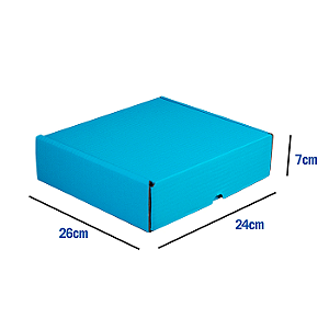 Caixa de Papelão Azul Média - 26 x 24 x 7