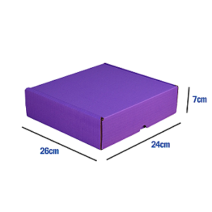 Caixa de Papelão Violeta Média - 26 x 24 x 7