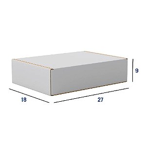 Caixa de Papelão Grande Branca - 27 x 18 x 9