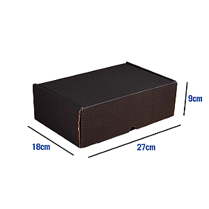 Caixa de Papelão Preta Grande - 27 x 18 x 9