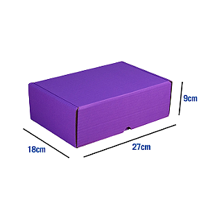 Caixa de Papelão Violeta Grande - 27 x 18 x 9