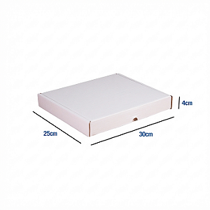Caixa de Papelão Grande Branca - 30 x 25 x 4