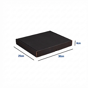 Caixa de Papelão Preta Grande - 30 x 25 x 4