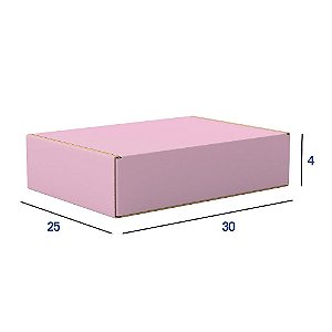 Caixa de Papelão Rosa Grande - 30 x 25 x 4
