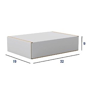 Caixa de Papelão Grande Branca - 32 x 19 x 9