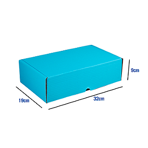 Caixa de Papelão Azul Grande - 32 x 19 x 9