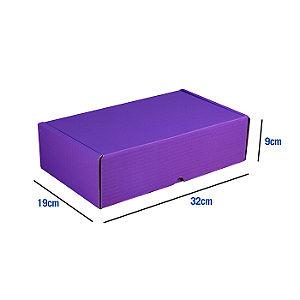 Caixa de Papelão Violeta Grande - 32 x 19 x 9