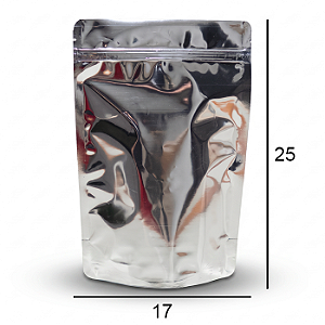 Saco Stand Up Pouch Metalizado - Fecho Zip - 17 x 25