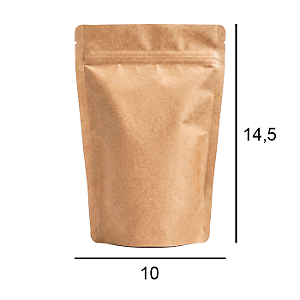 Saco Kraft Stand Up Pouch - Fecho Zip - 10 x 14.5