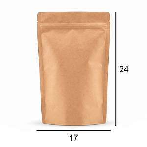 Saco Kraft Stand Up Pouch - Fecho Zip - 17 x 24