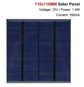 Placa Solar - Painel Fotovoltaica 12v 1.8w 150ma