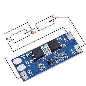 Placa de Proteção para Bateria 2s 8a 18650 BMS