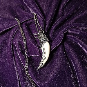 Bicudos Acessórios Corrente Aço Dente De Lobo Realista Luxo