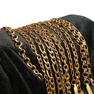 Pulseira Masculina Aço Inox Dourado 22 Un Atacado Revenda