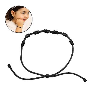 Pulseira 7 nós Preta Cabala Proteção Mau Olhado Unissex Luxo