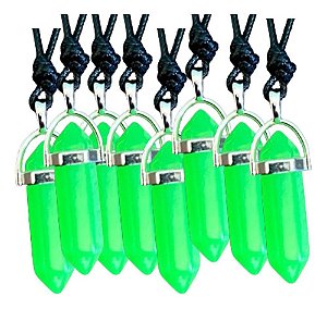 Colar Obelisco Verde Neon Palmeiras Brilha Atacado 12 Peças