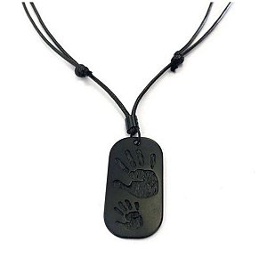 Colar Cordão Masculino Regulável Pingente Pai E Filho Preto