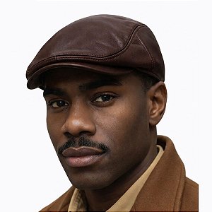 Boina Courinho Couro Gorro Chapeu Peaky Blinders Marrom