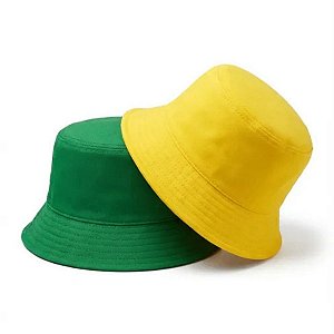 Kit Bucket Hat Chapéu Praia Verão Copa do Mundo Brasil Novo