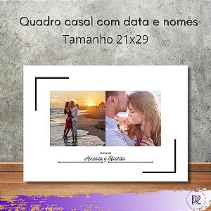 Quadro personalizado com data e nomes