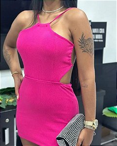 Vestido Ribana Frente Única Pink