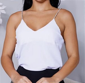 Blusinha Duna alça Strass Rosê G