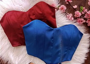 Cropped Corset Azul