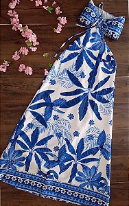 Vestido Longo Inspiração Farm Azul