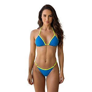 Biquini Fita Mana Azul Neon
